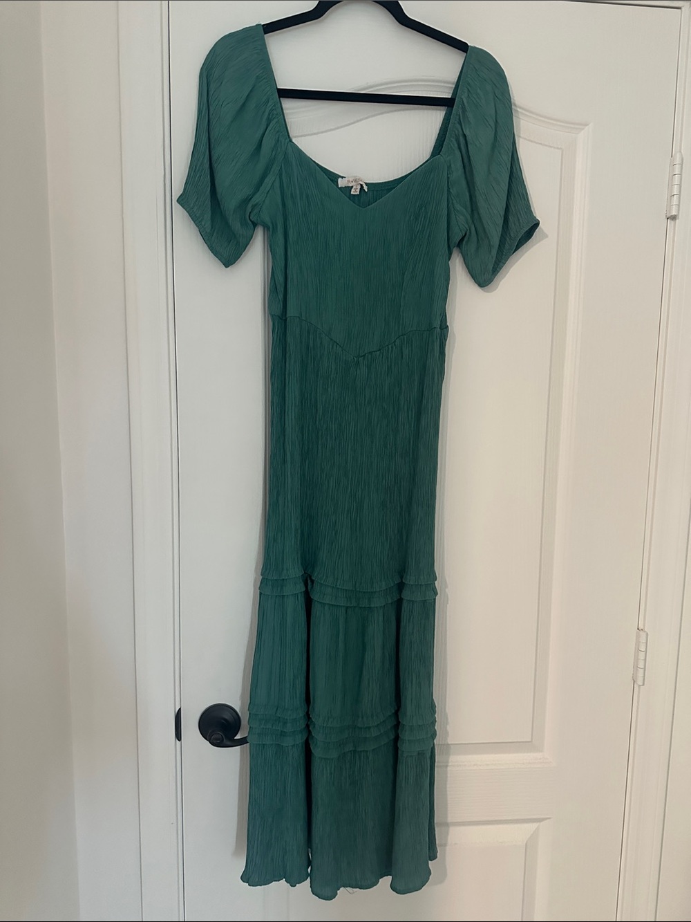 Wish Teal Maxi Dress with Puff Sleeves